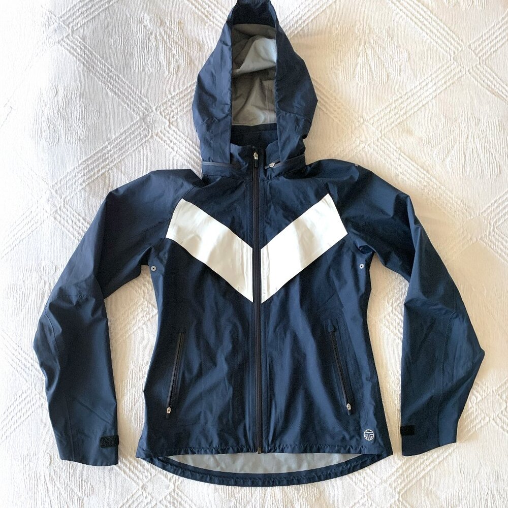Tory Sport Tory Burch Women's All-Weather Navy Classic Run Jacket Windbreaker S